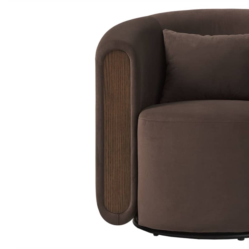 Modern Upholstered Swivel Barrel Accent Chair
