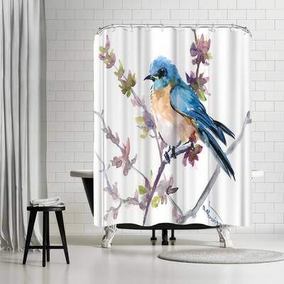 Americanflat 71" x 74" Shower Curtain, Bluebird by Suren Nersisyan