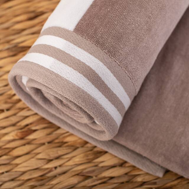 Miranda Haus Winslow Oversized Cabana Stripe 2 Piece Beach Towel