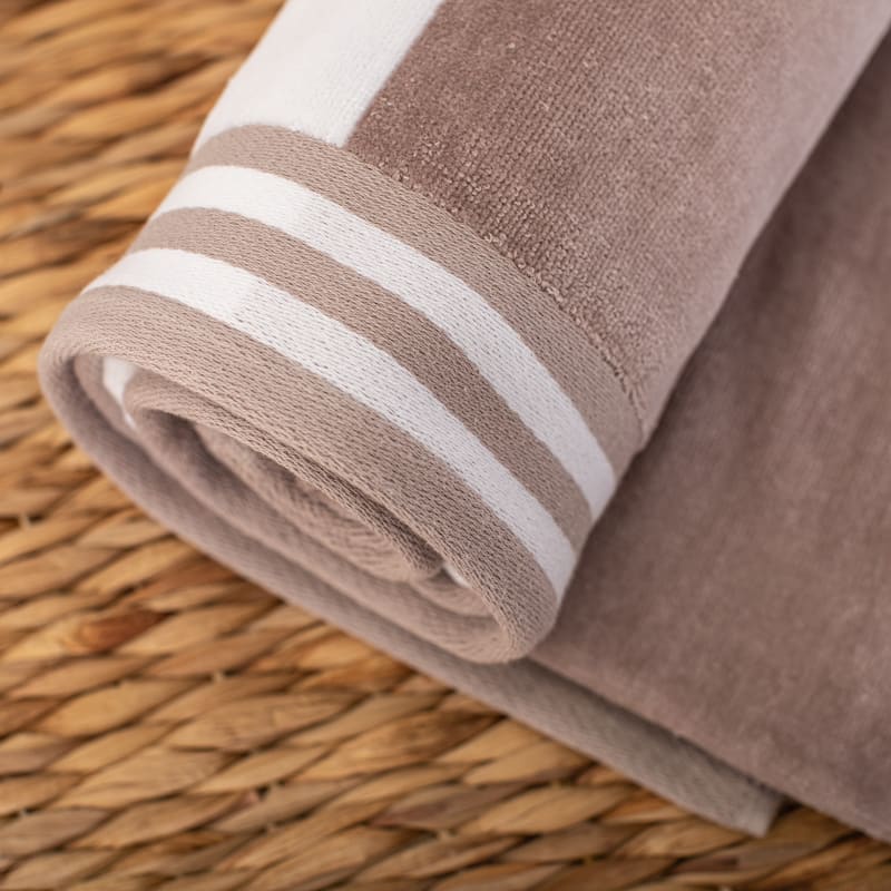 Superior Cabana Stripe Oversized Cotton Beach Towel (Set of 2)