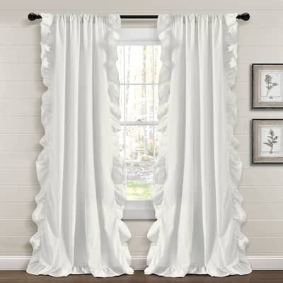 Lush Decor Farmhouse Reyna Ruffle Window Curtain Panels