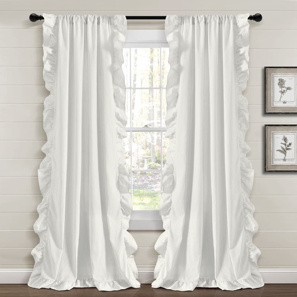 Lush Decor Farmhouse Reyna Ruffle Window Curtain Panels