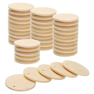 Round Wooden Discs Unfinished Wood Circles W Holes, Wood Ornaments for ...