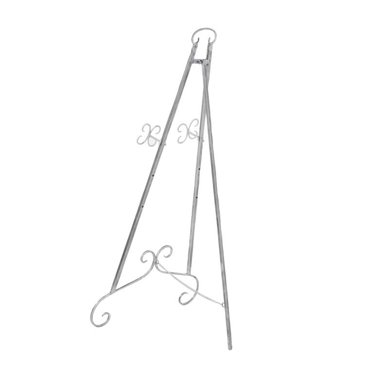 Silver or Gold Metal Traditional Easel with Chain Support - 22 x 21 x 46