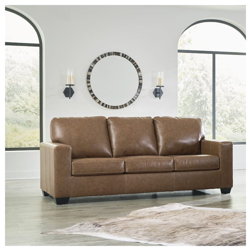 Signature Design by Ashley Bolsena Caramel Sofa - 85"W x 38"D x 36"H - 85"W x 38"D x 36"H - Caramel