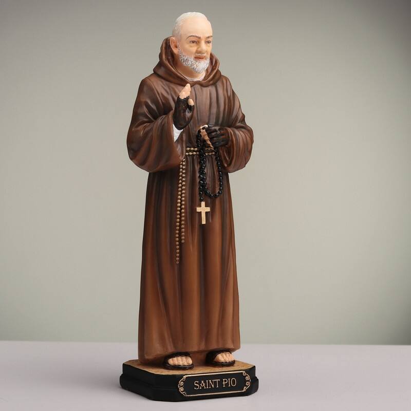 6.3 inches Height Polyresin Saint Pio of Pietrelcina (Padre Pio) Multicolor Finish Figurine