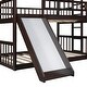 preview thumbnail 9 of 17, Full-Over-Full-Over-Full Triple Bed with Built-in Ladder and Slide , Triple Bunk Bed with Guardrails, Espresso