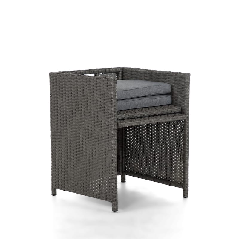 Liyana Transitional Compact Wicker and Glass 11-Piece Outdoor Dining Set by M&L Co.