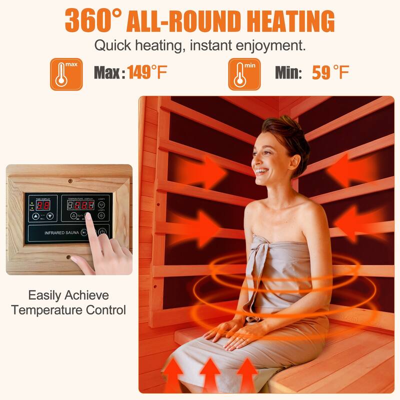EROMMY Luxury Dual-Therapy Home Sauna Professional Steam or Far-Infrared Cabin with Bluetooth & Color Light Therapy