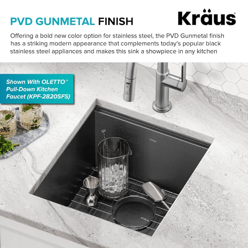 KRAUS Kore Workstation Undermount Stainless Steel Kitchen Sink