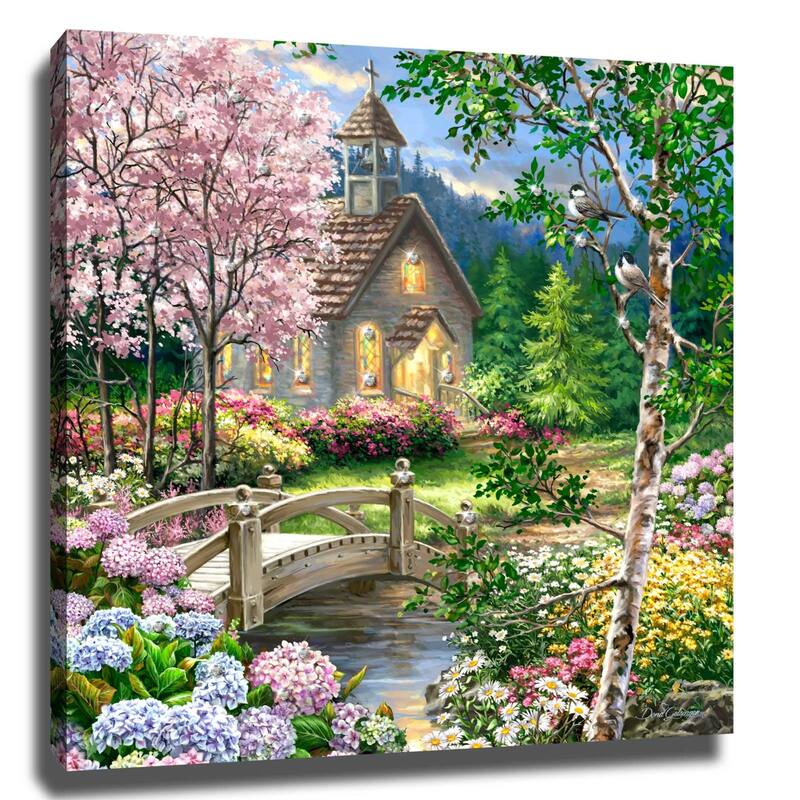 10" Green and Pink Spring Chapel Wall Art Decor