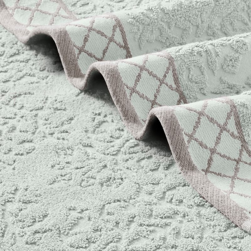Modern Threads Damask Jacquard 6-piece Embellished Border Towel Set