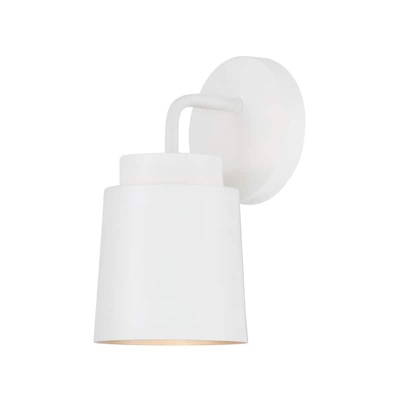Pratt 1-Light Sconce - 5"W x 9.5"H x 6.25"E - Matte White