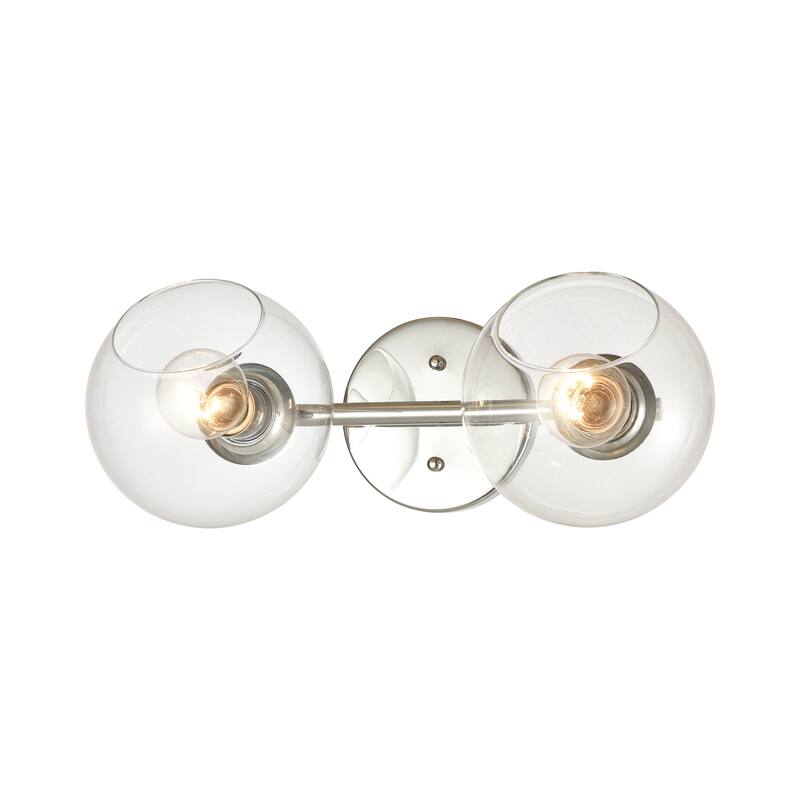Elk Home Claro Polished Chrome With Clear Glass 2 Light Vanity Light