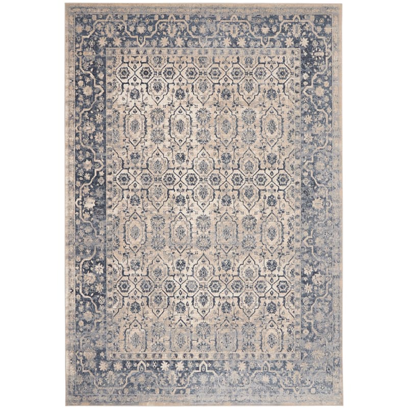 Malta Classic Bordered Geometric Medallion Area Rug