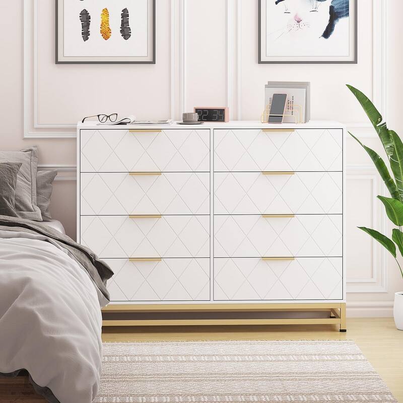 8 Drawer Dresser for Bedroom with Deep Drawers