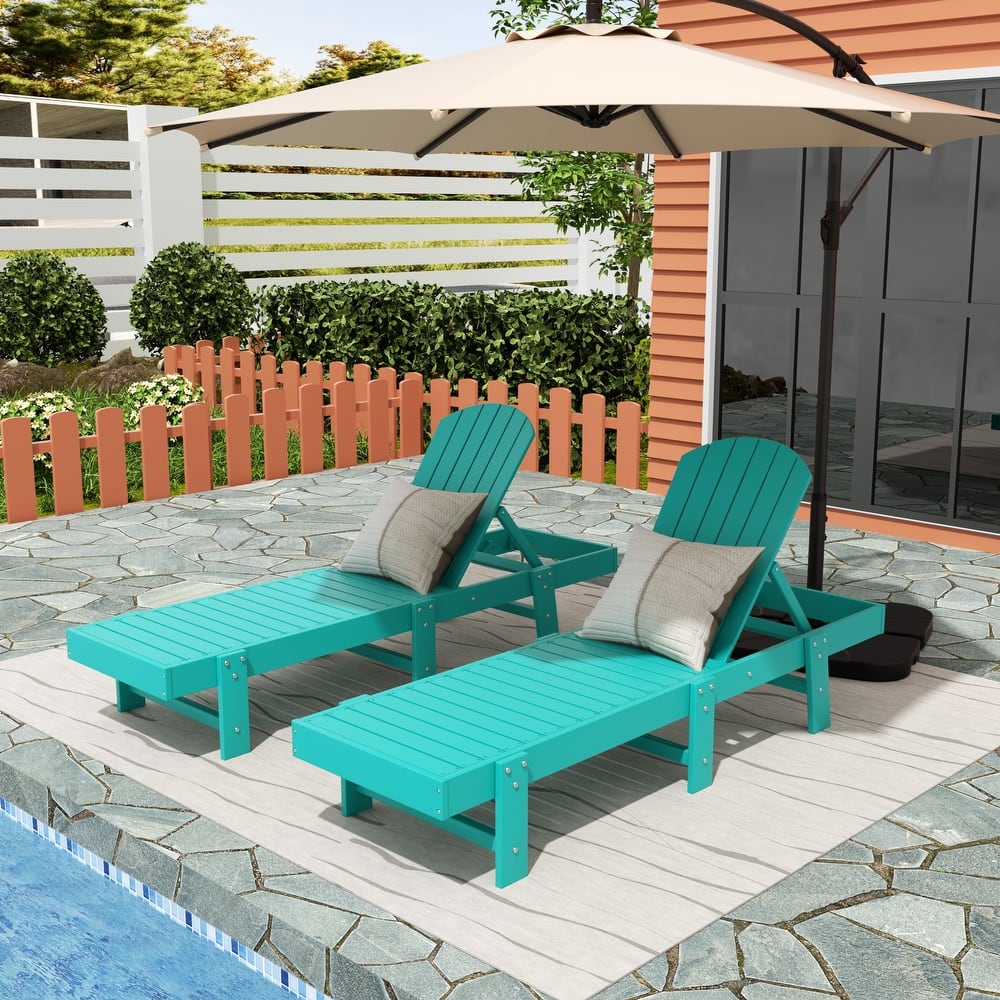 Altura Armless Poly Eco-Friendly All Weather Reclining Chaise Lounge (Set of 2)