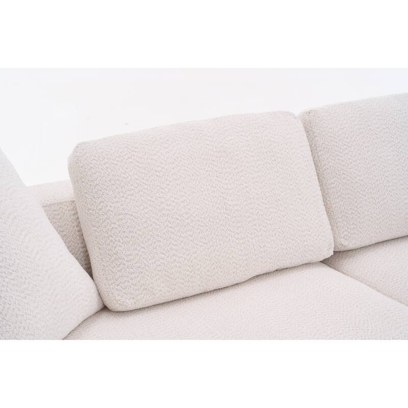 103.15" Fabric Classic 4-Seater Sofa with 4 Pillows