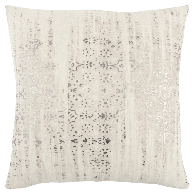 Rizzy Home Modern Silver Metallic Tribal Inspired Throw Pillow