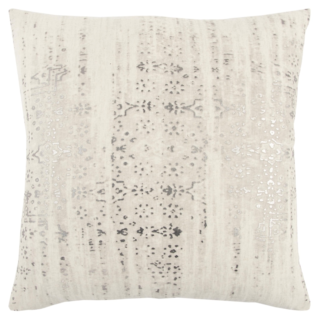 Rizzy Home Modern Silver Metallic Tribal Inspired Throw Pillow