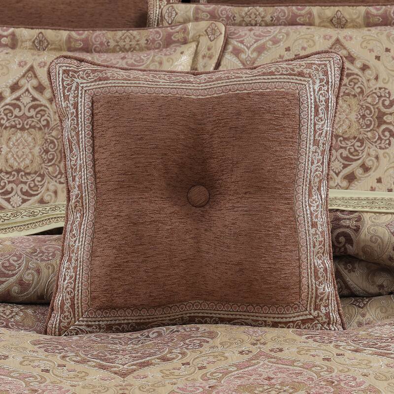 J. Queen New York Weston - Terracotta 18" Square Decorative Throw Pillow - Accent - Polyester - Terracotta