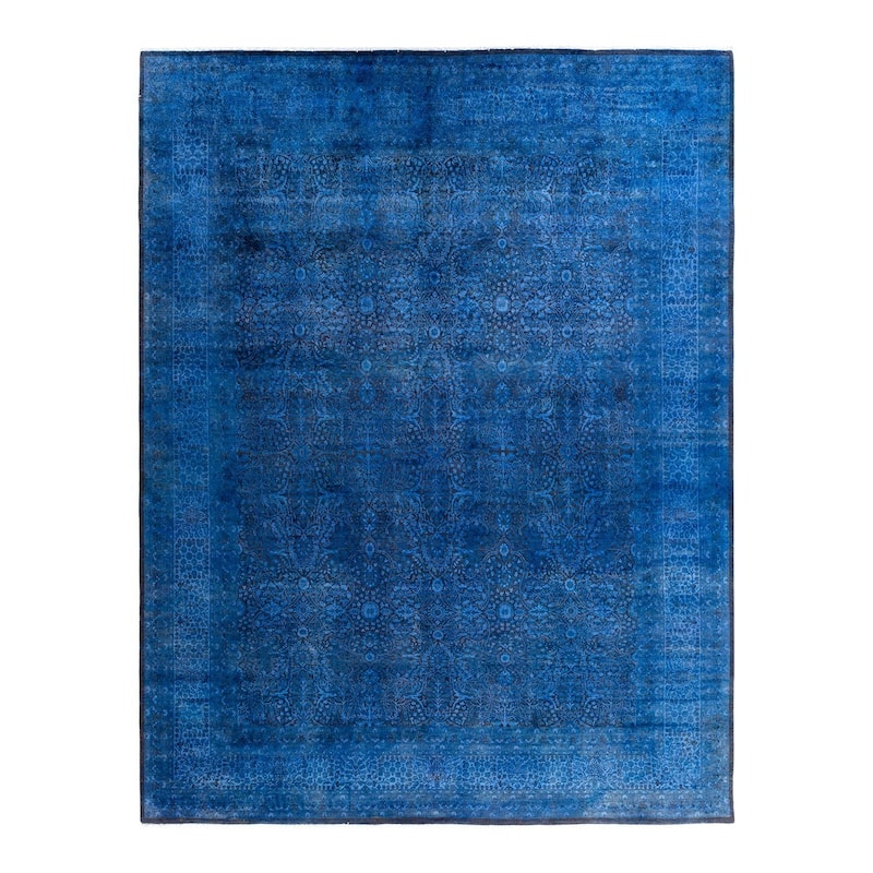 Fine Vibrance One-of-a-Kind Hand-Knotted Area Rug - Blue, 9' 1" x 11' 9" - 9' 1" x 11' 9"