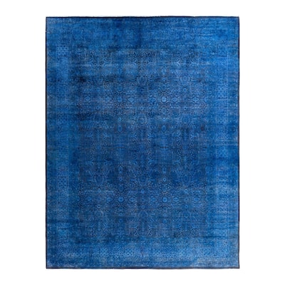 Fine Vibrance One-of-a-Kind Hand-Knotted Area Rug - Blue, 9' 1" x 11' 9" - 9' 1" x 11' 9"