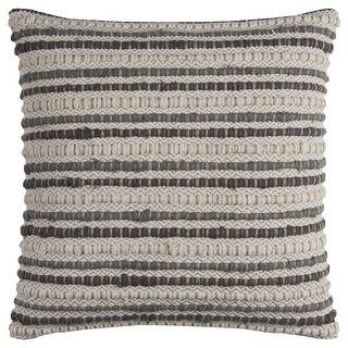 Gray Beige Nubby Texture Bands Throw Pillow - Bed Bath & Beyond - 36543102