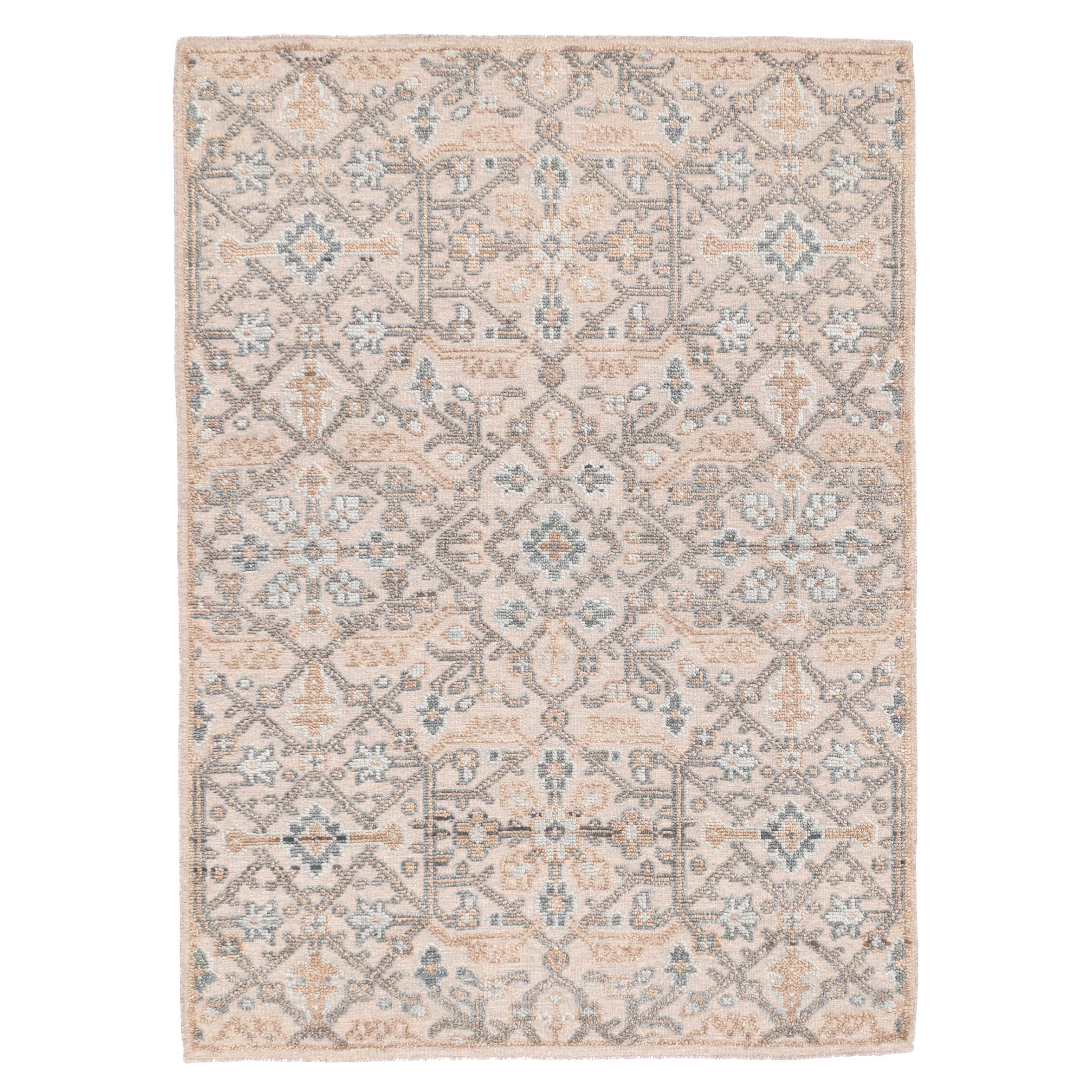 ECARPETGALLERY Hand-knotted Tangier Taupe Wool Rug - 5'6 x 7'6
