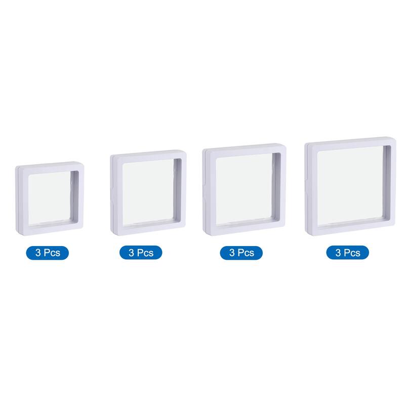 Floating Thin Film Display Box, ABS Frame Display Case Holder 12Pcs