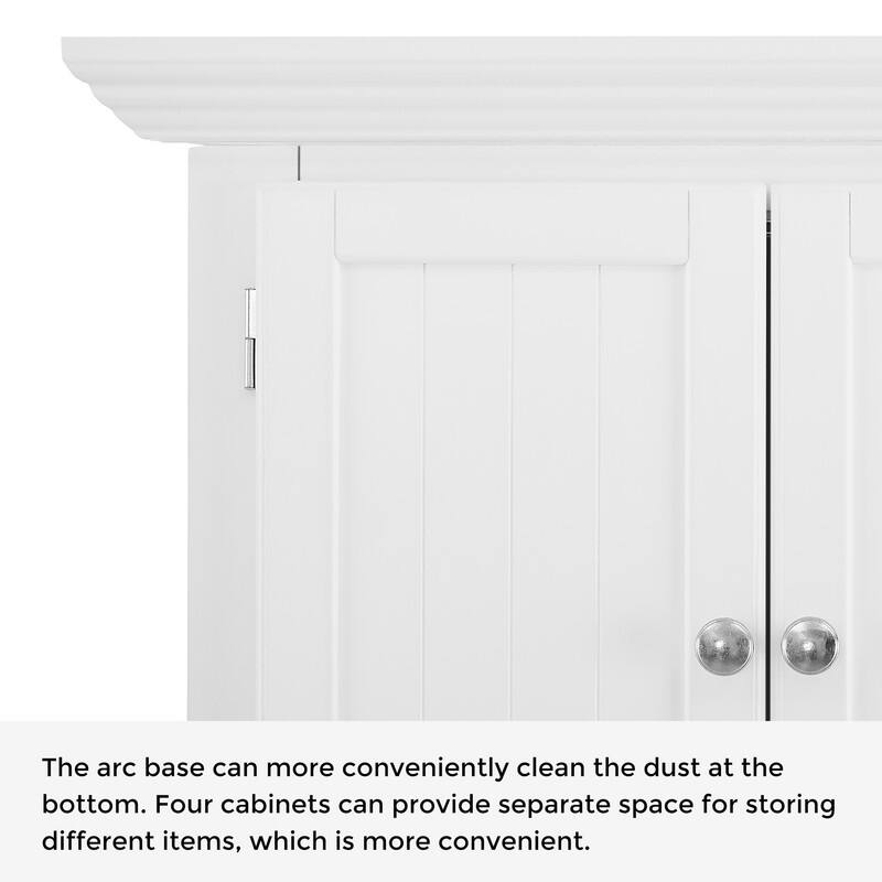 Bathroom Tall Corner Storage Cabinet, Floor Display Storage Cabinet with 8 Doors and 4 Shelves for Bathroom, Living Room
