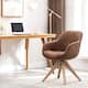 Modern Home Office Swivel Desk Chair Fabric Accent Chair - Brown