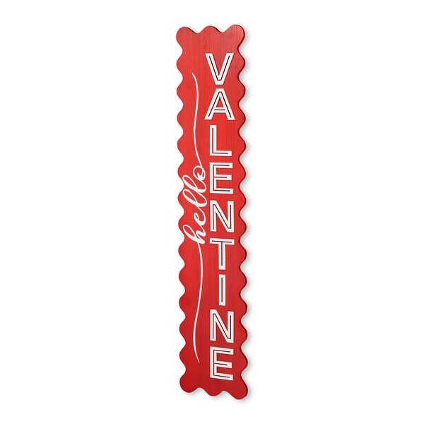 Glitzhome Wooden Happy Valentine's Day Porch Sign Decor - On Sale
