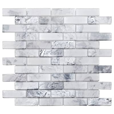 Apollo tile 12" x 12" Verre Matte White Glass Tile (9.5 sq ft/case) - 10 Pack