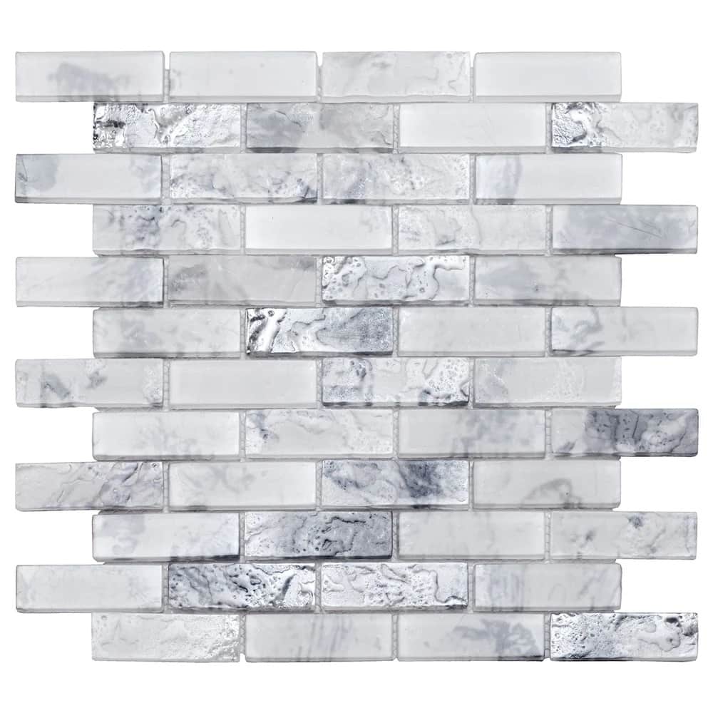 Apollo tile 12" x 12" Verre Matte White Glass Tile (9.5 sq ft/case) - 10 Pack
