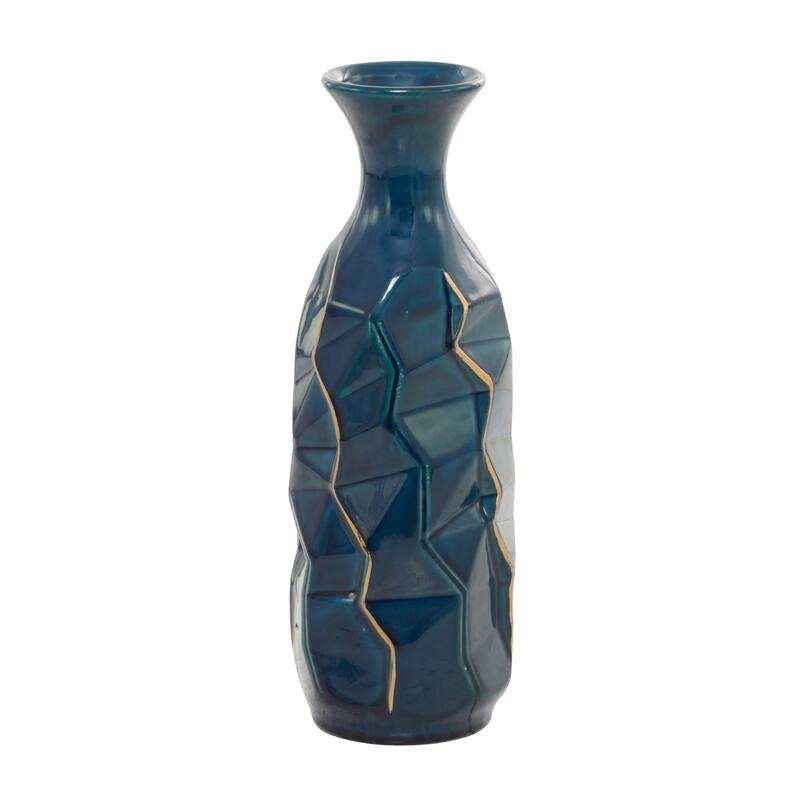 Blue Modern Smooth Glazed Stoneware Vase