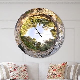 Designart 'Wild River Tube' Oversized Landscapes Wall CLock