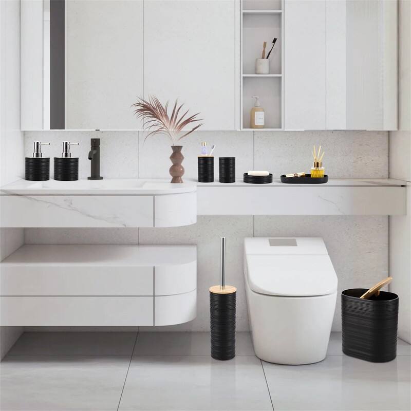 Bathroom Accessories Set with Trash Can - 1 x 1 x 1