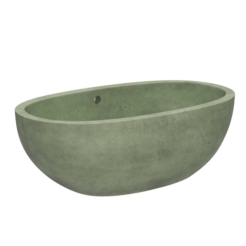 Avalon NativeStone Freestanding Soaking Tub - 62" - Sage
