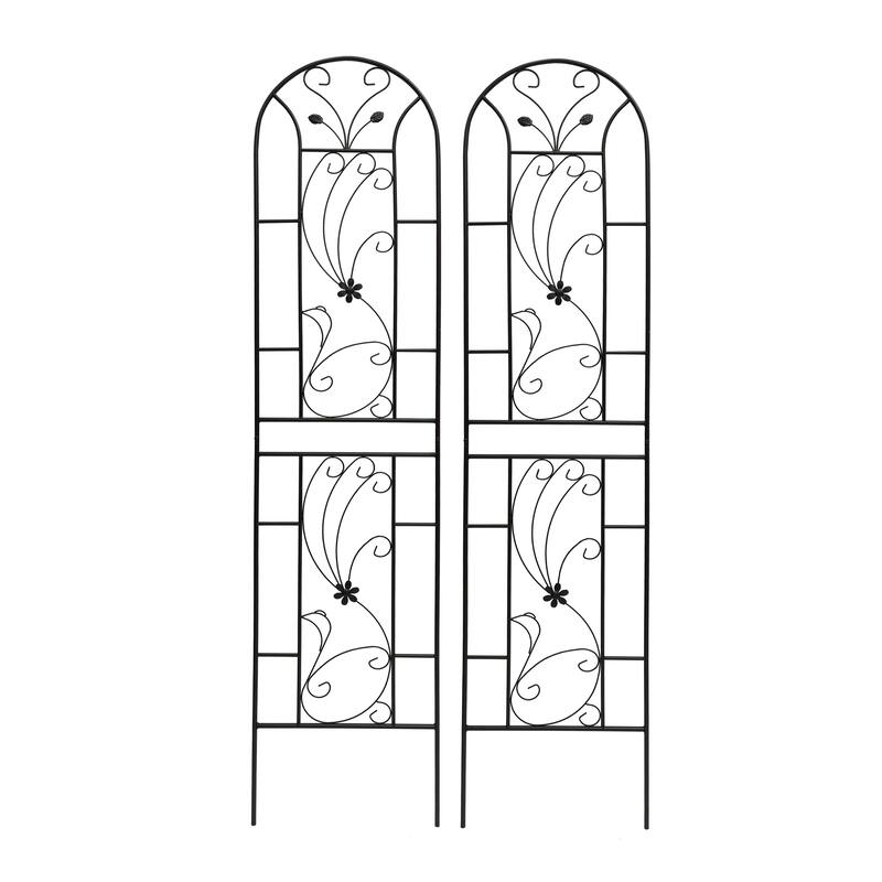 4 Pack Metal Garden Trellis Rustproof Trellis for Climbing Plants Outdoor Flower Support Black