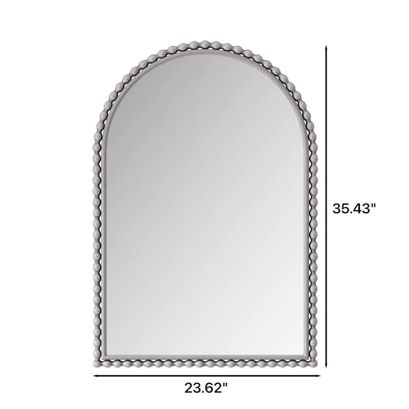 Iron Art Arch Vintage Vanity Mirror - Wall Hanging/Tabletop, Silver, Living Room - Silver