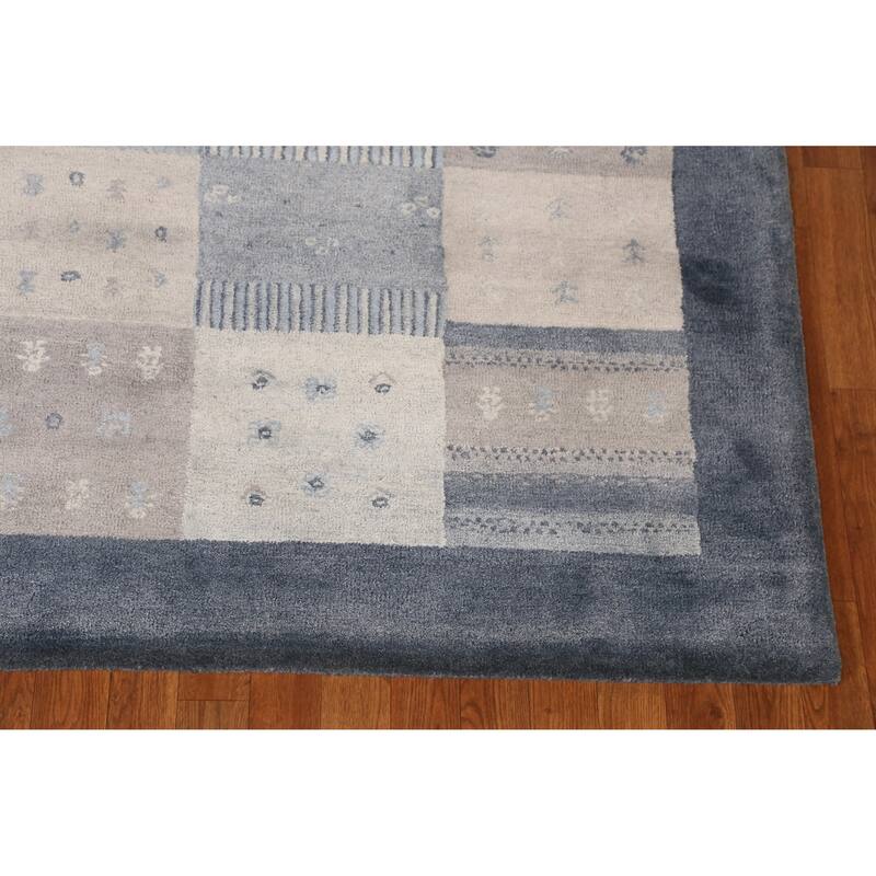 Geometric / Tribal Gabbeh Indian Area Rug Handmade Wool Carpet - 5'3" x 7'7"