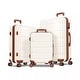 preview thumbnail 2 of 15, 3-Piece Hardshell Luggage Set with TSA Lock YKK Zippers Aluminum Telescopic Handle and Spinner Wheels Durable PC+ABS Suitcase White