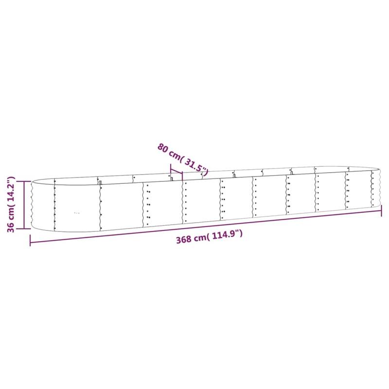 vidaXL Raised Garden Bed Raised Flower Bed Galvanized Steel Outdoor Planter