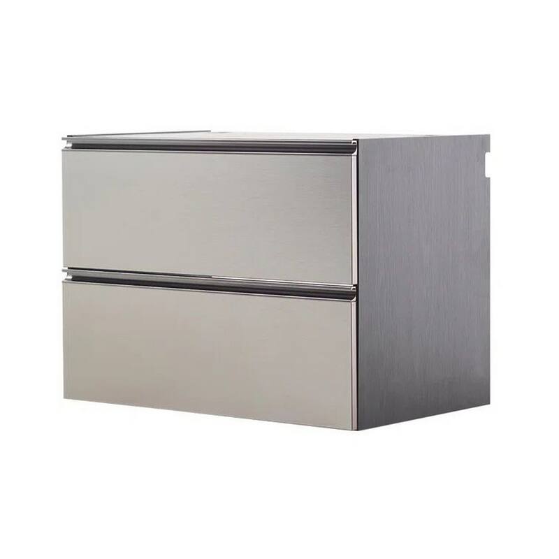Osy Wall Mounted Garage Utility Cabinet, 2 Sliding Drawers, Gray, Chrome