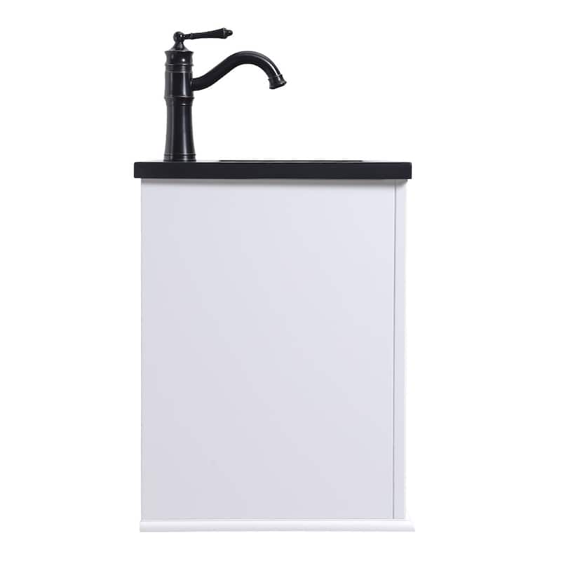 20.25" Lilian Black Bathroom Vanity with Sink, Black Brass Faucet and Drain