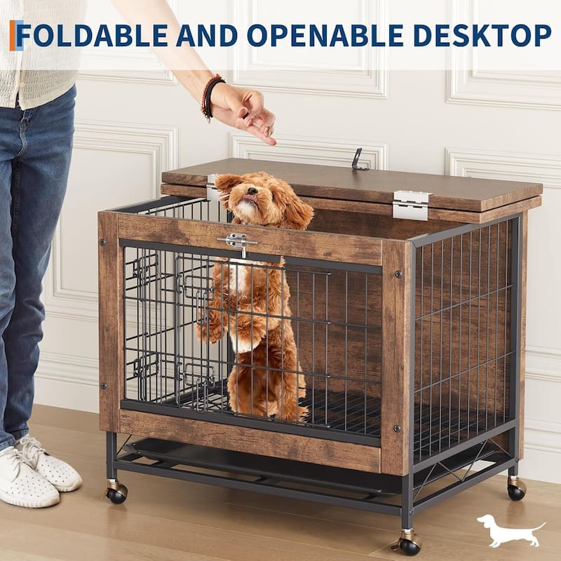 Chew-Resistant Medium Dog Crate Furniture, Dog Cage for Indoor Use*