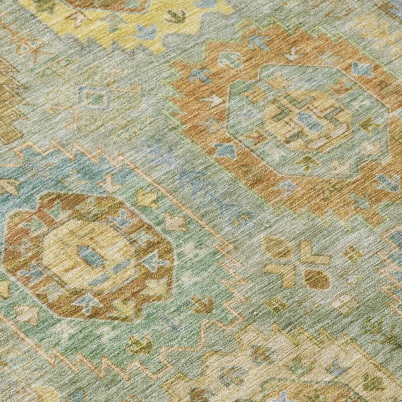 Machine Washable Indoor/ Outdoor Vintage Traditional Chantille Rug