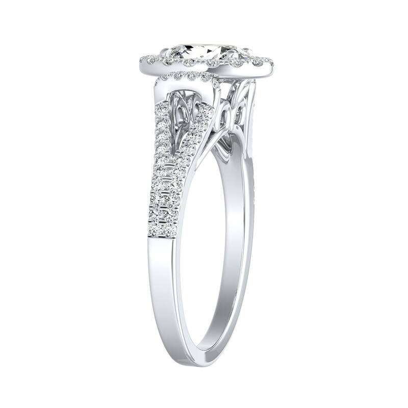Auriya Platinum 1 1/10ctw Modern Oval Halo Diamond Engagement Ring (I-J, I1-I2)