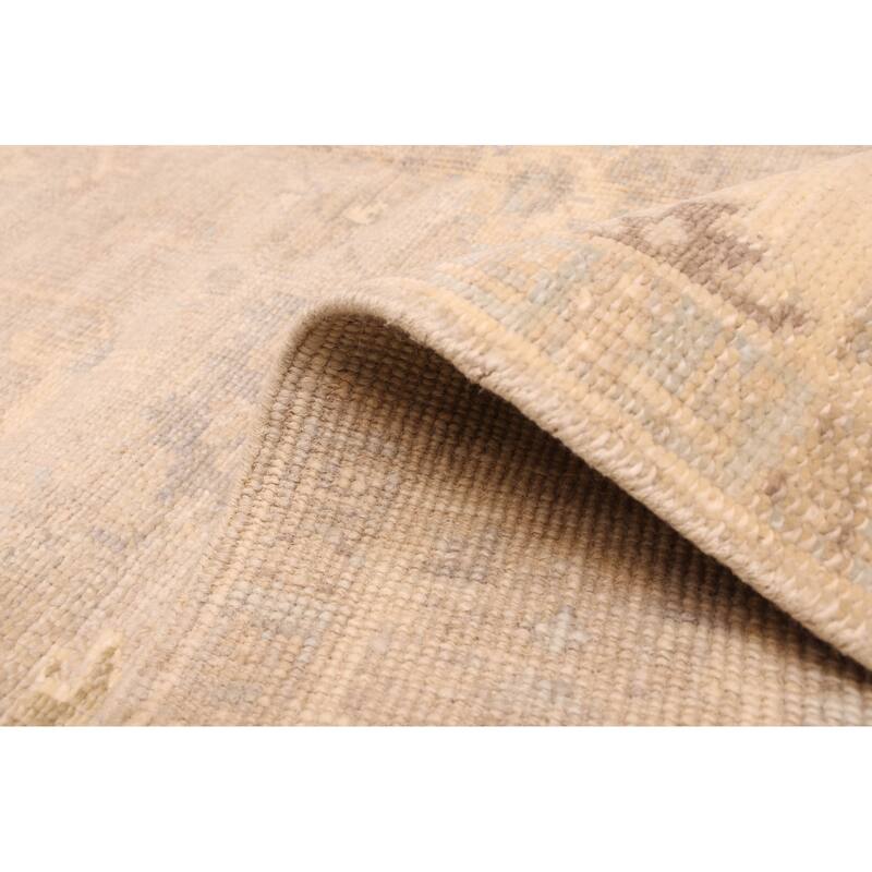 ECARPETGALLERY Hand-knotted Kavya Oushak Light Grey Wool Rug - 5'11 x 8'10